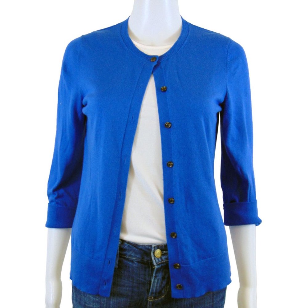 Ann Taylor Blue Button Up Sweater - Size S (NEW)